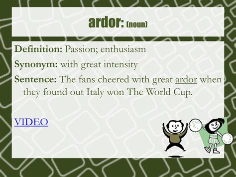 ardor in a sentence